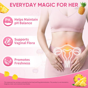 Feminine Probiotics Gummies with Slippery Elm - 60 Pineapple Gummies for Women ph Balance, Vaginal Probiotics Supports Flora, Gut Health & Immune System, Prebiotics & Lactobacillus Blend (Pineapple) BoqiaoBuy Supplements Australia