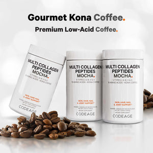 Codeage Multi Collagen Peptides Protein Powder - Chocolate Mocha Instant Coffee - Gourmet Knoa Coffee Drink & Shake - Collagen Type I, II, III, V & X - Grass-Fed, Hydrolyzed, Non-GMO - 14.39oz CodeageBuy Supplements Australia