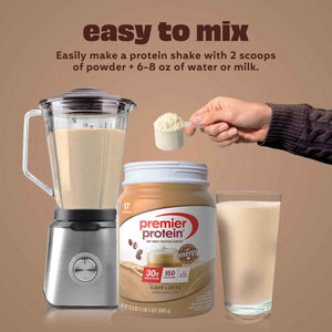 Premier Protein Powder, Café Latte, 30g Protein, 95mg Caffeine for Energy, No Added Sugar, 100% Whey Protein, Keto Friendly
