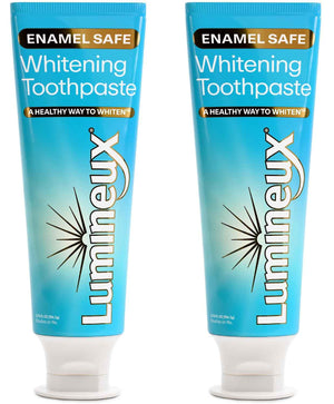 Lumineux Teeth Whitening Toothpaste 2 Pack Peroxide Free Enamel Safe for Sensitive Whiter Teeth, Fluoride Free, No Alcohol, Artificial Colors,