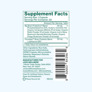 Love Wellness Daily Love Multivitamin & Big Brain Probiotics | Mind and Body Duo | Womens Vitamin and Probitoic Love Wellness