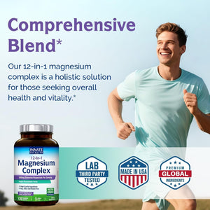 Innate Vitality 12-in-1 Magnesium Complex, 500 mg Elemental Mag, with Magnesium Glycinate Malate Taurate Aspartate & More, Non-GMO, for Nerves, Sleep, Heart, Energy, 120 Veg Caps Innate Vitality buy supplements Au