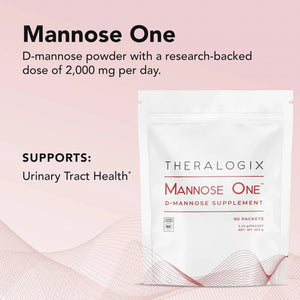 Theralogix Mannose One D-Mannose Powder - 90-Day Supply - Supports Urinary Tract Health with 2,000 mg D-Mannose* - NSF Certified - 90 Packets TheralogixBuy Supplements Australia