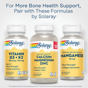 SOLARAY Manganese Supplement 50 mg - Essential Trace Minerals - Advanced Trace Mineral Supplements for Bone Strength and Bone Health Support - Lab Verified, 60-Day Guarantee, 100 Servings, 100 VegCaps SOLARAYBuy Supplements Australia