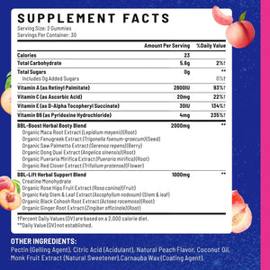 Jovariquethor Booty Gummies for Women - BBL Gummies with Multivitamins and Herbal Extracts - Peach Flavor - 60 Count Jovariquethor