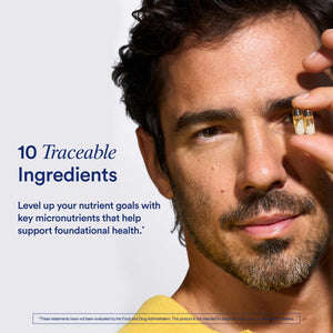 Ritual Men’s 18+ Daily Multivitamin - Key Essential Vitamins and Minerals to Support Energy, Muscle, Heart, Brain Health* - Including Zinc, D3, B12, A, K2 - Vegan - Mint - 60 Capsules - 30 Servings Ritual buy supplements Au