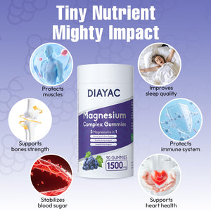 Magnesium Complex Gummies, Individually Packaged Magnesium Supplement, Magnesium Chelate, Bisglycinate, Malate, Citrate, Taurate Chewable for Women & Men,Sleep&Muscle&Nerve Health, Vegan 90 Counts DIAYAC buy supplements Au
