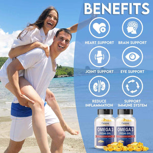 Omega 3 Fish Oil 2,000mg- Grade. 1000mg EPA 500mg DHA. Burpless Capsules with No Fishy Aftertaste. All Natural