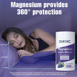 Magnesium Complex Gummies, Individually Packaged Magnesium Supplement, Magnesium Chelate, Bisglycinate, Malate, Citrate, Taurate Chewable for Women & Men,Sleep&Muscle&Nerve Health, Vegan 90 Counts DIAYAC buy supplements Au