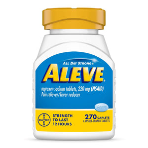 Aleve Pain Reliever & Fever Reducer Naproxen Sodium Caplets, Body Pain Relief, 270 Count AleveBuy Supplements Australia