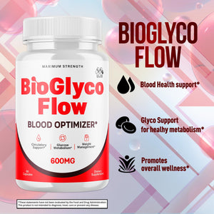 (3 Pack) BioGlyco Flow Blood Optimizer Capsules, Official BioGlyco Flow Pills with All Natural Ingredients, Advanced Health and Wellness Supplement with Maximum Strength Multivitamins (180 Capsules) MJO buy supplements Au
