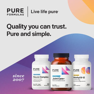 PureFormulas Joint Care + - Premium Joint Support Supplement with Hyaluronic Acid, Glucosamine, MSM, Green Lipped Mussel, Turmeric & More - Non-GMO Formula for Adults (120 Capsules) PureFormulasBuy Supplements Australia