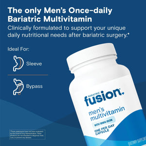 Bariatric Fusion One Per Day Bariatric Multivitamin with Iron for Men | with Prostate and Heart Support Vitamins* | Bariatric Fusion