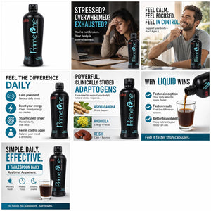 HerbFuse Ashwagandha Liquid Shots β Stress Relief Supplement for Calm Mood & Energy Support β Adaptogen Formula with Rhodiola, Reishi & Ginseng β Fast Absorption β 30 Servings β Saba Prime One HerbFuseBuy Supplements Australia
