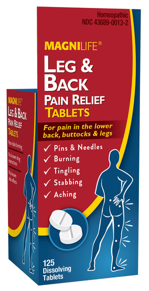 MagniLife Leg & Back Pain Relief Tablets,125 Ct, Fast-Acting Pain Relief Naturally Soothes Burning, Tingling & Stabbing Aches, Symptomatic or Preventative, Non-Habit Forming Quick-Dissolve Tablets MagniLifeBuy Supplements Australia