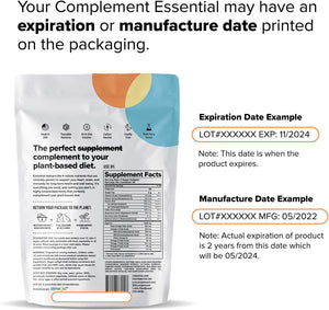 Complement Essential Vegan Multivitamin for Men & Women (30 Servings, 90 Capsules) with Omega-3 DHA & EPA, B12, Vitamin D3 & K2, Zinc, Selenium, Magnesium, Iodine - Supports Immunity & Overall Health ComplementBuy Supplements Australia
