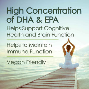 Ultimate Strength Plant Based Omega 3 Supplements, Organic EPA and DHA Omega 3 Fatty Acid Supplements from Algae Oil, No Fishy Aftertaste, 120 Softgels