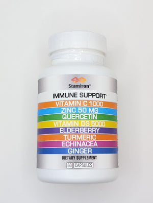 8 in 1 Immune Support with Quercetin Zinc 50mg Vitamin C 1000mg Vitamin D3 5000 IU and Elderberry Echinacea Ginger for Adults Kids - VIT D Supplement Veg Capsules StamironBuy Supplements Australia