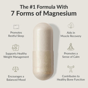 BIOptimizers Magnesium Breakthrough Supplement with 500mg - 7 Forms of Magnesium: Glycinate, Malate, Citrate, and More - Natural Support for Sleep and Cognitive Function -30 Capsules- Calming Vitamins BIOptimizers buy supplements Au