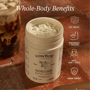 Cowboy - The Exclusive 1st Milking, Whole, Grass Fed Colostrum Supplement for Full Body Health - Bovine Colostrum Powder Packed w/Bioactive Nutrients - Sugar Free (Vanilla, 40 Servings) COWBOY COLOSTRUMBuy Supplements Australia