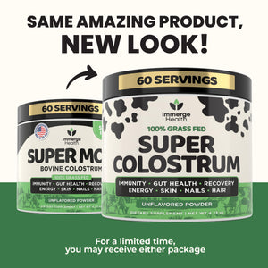 Immerge Health Super Colostrum Powder (60 Servings) β Premium Bovine Colostrum Supplement for Gut Health, Bloating & Immune Support β High IgG, 100% Grass Fed First Milking, Unflavored, Made in USA ImmergeHealth.comBuy Supplements Australia