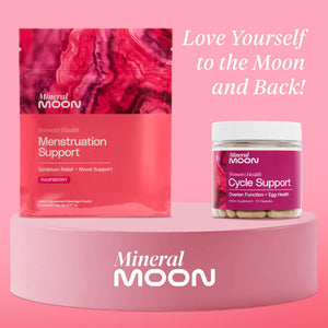 Mineral Moon Hormonal Support Bundle - Menstrual Supplement + Cycle Support - Aid Ovulation, Hormonal Balance & PMS Support - Reduce Period Cramps & Fatigue - Antioxidant Ovarian Support Vitamins Mineral Moon buy supplements Au