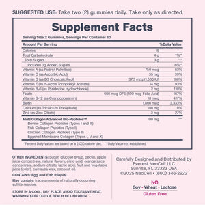 NeoCell Women's Multi Gummy with Collagen | 120 Gummies | Essential Vitamins & Minerals | Berry Flavor Supplement NeoCell