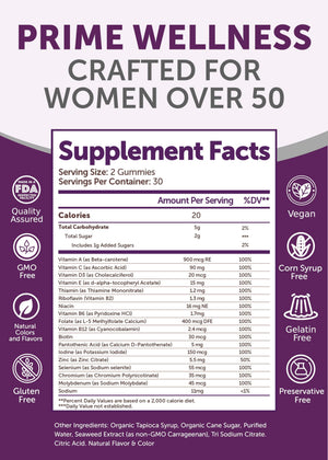 Lunakai USA Made 50 Plus Women's Multivitamin Gummies - Delicious Formula Enhanced with Essential Vitamins & Minerals for Health & Vitality - 60ct LunakaiBuy Supplements Australia