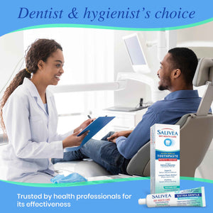 SALIVEA Dry Mouth Toothpaste (2 Pack) — 4.3 oz Each, Anticavity Fluoride, Natural Salivary Enzymes, Xylitol & Calcium, SLS-Free,
