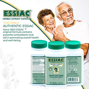 ESSIAC Tea All-Natural Herbal Extract Capsules β 60 Capsules | Powerful Antioxidant Blend to Help Promote Overall Health & Well-Being | Original Formula Since 1922 EssiacBuy Supplements Australia