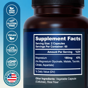 MyoActivo 5-in-1 Magnesium Complex - High Absorption - Chelated Magnesium Glycinate, Malate, Citrate, Taurate, & Aspartate for Nerves, Muscles, Bones | 120 Capsules | Magnesium Supplement MyoActivo buy supplements Au