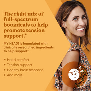 My Head! Headache Vitamins – Sensitivity, Tension, Comfort, Healthy Head Function for A Clear Mind – Fast acting Magnesium, Feverfew, Boswellia, Vitamin D, Ginger, & More – 60 Soft Capsules Eu NaturalBuy Supplements Australia