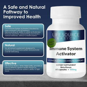 Life Source Basics Immune System Support Activator - High Purity Beta 1,3/1,6 Glucan - Immunity and Vitamin Supplement Non-GMO & Vegan Friendly for Men & Women, Gluten-Free 500 mg - 60 Capsules L LIFE SOURCE BASICSBuy Supplements Australia