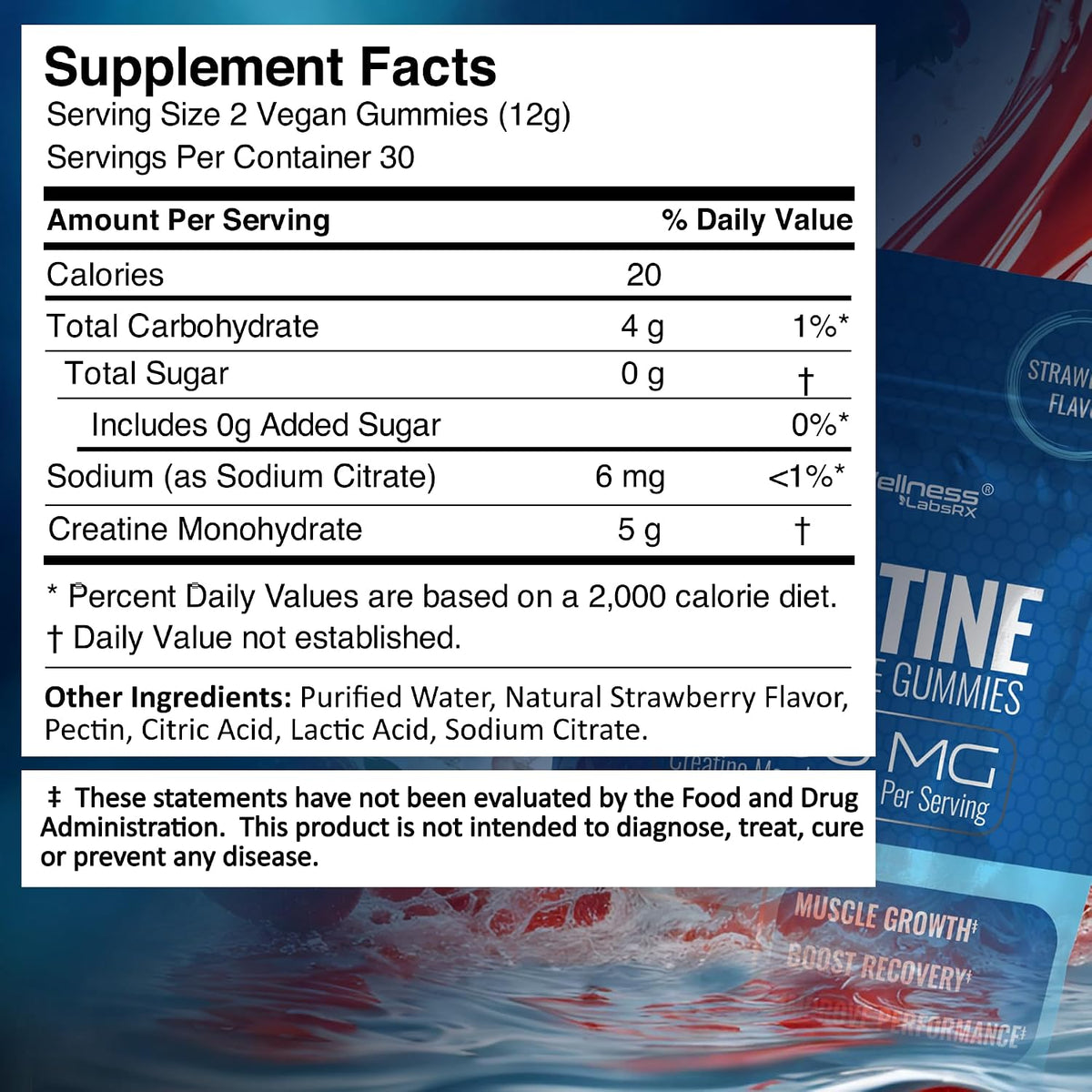 WELLNESS LABSRX Irish Sea Moss Gel Pineapple Mango Flavor - Creatine Gummies 5000mg | Bundle