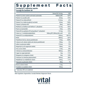 Vital Nutrients - Multi-Nutrients 2 - Citrate/Malate Formula (with Copper and Without Iron) - Multi-Vitamin/Mineral, Potent Antioxidants, Gentle Bioavailable Form - 180 Vegetarian Capsules per Bottle Vital NutrientsBuy Supplements Australia