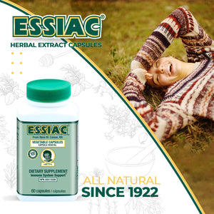 ESSIAC Tea All-Natural Herbal Extract Capsules β 60 Capsules | Powerful Antioxidant Blend to Help Promote Overall Health & Well-Being | Original Formula Since 1922 EssiacBuy Supplements Australia