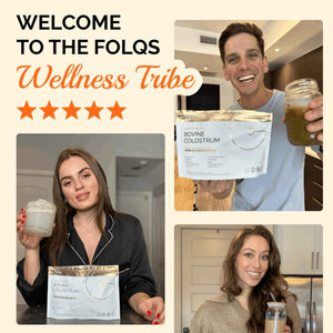 Folqs Bovine Colostrum Powder – First-Day Milking for Immune & Gut Support – 60 Servings – Supports Skin & Tissue Health – Made in USA - Amino Acids,