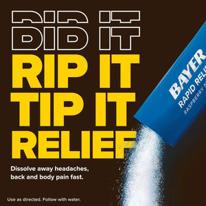 Bayer® Rapid Relief, Dissolvable Raspberry Flavor, Powder Packs with Aspirin & Caffeine, Fast Acting Headache Relief, Muscle and Body Pain Reliever, 30ct BayerBuy Supplements Australia
