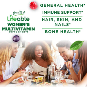 Lifeable Womens Multivitamin Gummy | with Vitamin A, C, D, E, Niacin, B6, Folate, B12, Biotin, Pantothenic Acid, Iodine, Zinc | Lifeable