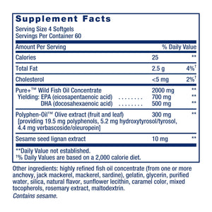 Life Extension Super Omega-3 EPA/DHA Fish Oil, Sesame Lignans & Olive Extract – Heart Health, Brain Health, Inflammation Health Support, Gluten-Free,