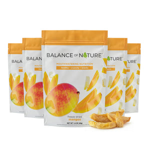 Balance of Nature Freeze-Dried Mangos (5 Pack) – 100% Real Fruit, Crunchy Mango Slices, Healthy Snack, Mouthwatering Nutrition, Gluten-Free, Vegan, No Sugar Added, Five 1.6 oz Bags Balance of NatureBuy Supplements Australia