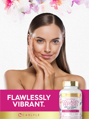 Carlyle Collagen Peptides with Vitamin C | 6000mg | 120 Caplets | Grass Fed Type II & III | Beauty Formula | Non-GMO, Gluten Free Supplement Carlyle buy supplements Au