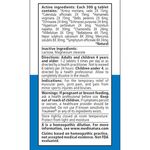 MediNatura Traumeel Homeopathic Arnica + 13 Active Ingredients for Muscle, Joint, Back, Arthritis, Injury, Exercise Related Pain & Soreness - Made in Germany - 100 Tablets MediNaturaBuy Supplements Australia