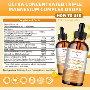 GREENPEOPLE Magnesium Glycinate Liquid Drop - 17-in-1 4Fl. Oz Triple Magnesium Complex Supplement with Glycinate 400mg & Citrate 500mg Taurate/L-Theanine for Calm Mood/Muscle/Sleep,Pineapple Flavor GREENPEOPLEBuy Supplements Australia