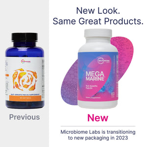 Microbiome Labs MegaMarine Omega 3 Fish Oil Supplements - Gut-Specific EPA DHA Omega 3 Supplement with DPA for Gut Health - Support Immune & Gut Barrier Function (60 Softgels) Microbiome LabsBuy Supplements Australia