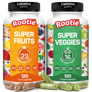 Fruits and Veggies Supplement (60 Day Supply) Powerfull Blend of 39 Whole Fruits and Veggies, Fills Nutritional Gaps, Get Energy, Well-being. USA Made Non-GMO/Vegan/Gluten Free. Packaging May Vary ROOTIE buy supplements Au