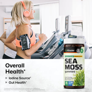BIO KRAUTER® 3-in-1 Sea Moss for Thyroid Support - Vegan Sea Moss Gummies with Bladderwrack & Burdock Root for Women & Men - 90 Gummies Chondrus Crispus Formula, 45 Days of Supply, Mango Flavor BIO KRAUTERBuy Supplements Australia