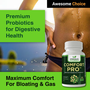 ComfortPro™ Daily Probiotics for Digestive Health | Constipation Relief & Bloating Support for Women & Men | Gut Cleanse with Zinc | Helps Reduce Gas & Promotes Digestive Regularity | Valley Formula GREEN VALLEY NATURALS buy supplements Au