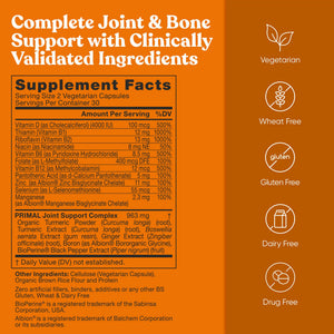 Primal Joint & Mobility Support - Advanced Joint Support Supplement for Women and Men - Turmeric, Boswellia, Ginger and Boron for Whole-Body Flexibility, Joint Health & Comfort - 60 Veg Soft Capsules Eu NaturalBuy Supplements Australia