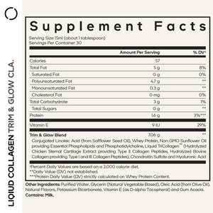 Codeage Liquid Collagen Supplement Vanilla Flavor, Beauty Trim & Glow Liposomal Collagen Peptides, CLA Conjugated Linoleic Acid, Hyaluronic Acid, Vitamin E, Hydrolyzed, Non-GMO, 15.22 fl oz CodeageBuy Supplements Australia